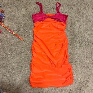 SHEIN PINK AND ORANGE CUT OUT DRESS!